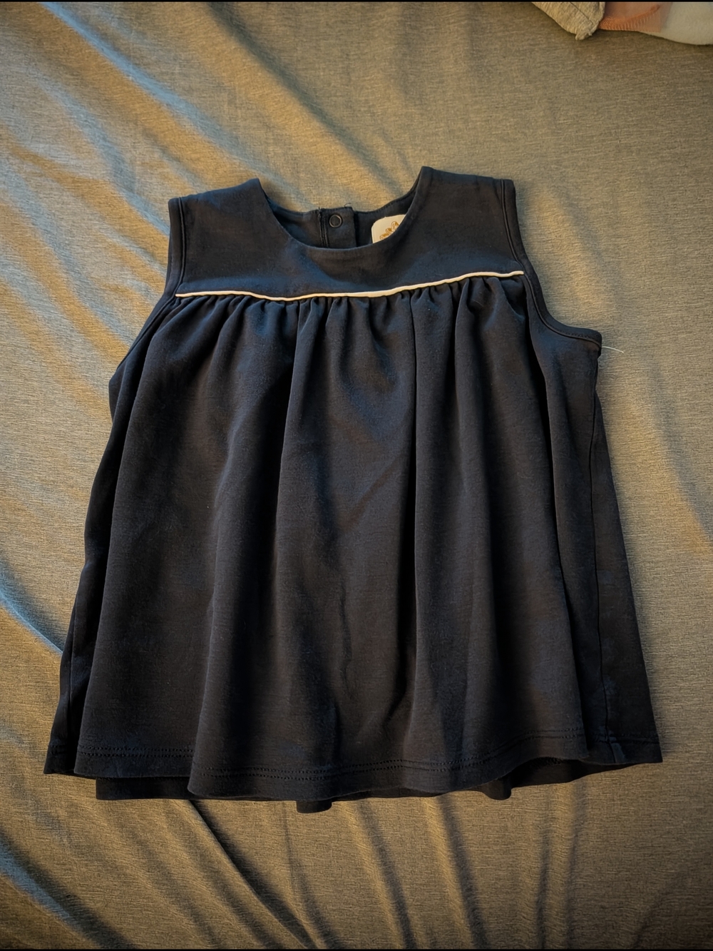 The Beaufort Bonnet Company Navy Sleeveless Top with White Piping